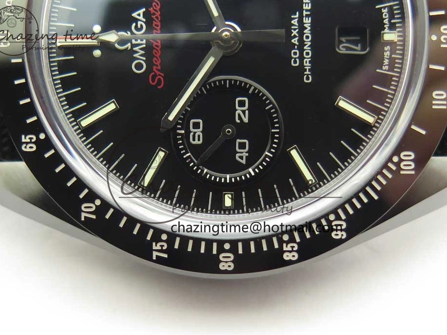 0318 Premium Speedmaster “Dark Side of The Moon” Real Ceramic OMF 1:1 Best Edition on Nylon Strap A 7977